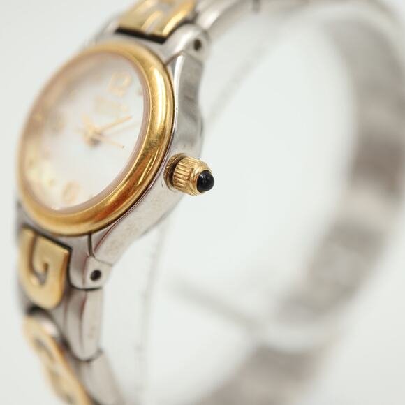 Vintage Gruen Swiss Two Tone Womens Watch 20mm MOP Dial Sapphire w New Battery - Picture 9 of 16